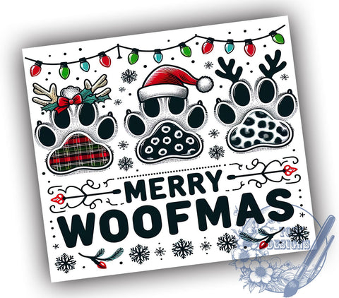 Dog Christmas, Merry Woofmas, 20oz Tumbler, Sublimation Design, Christmas Dog, Pet Lover Gift, Holiday Tumbler, Cute Dog Decor Sublimation ToriDesigns 