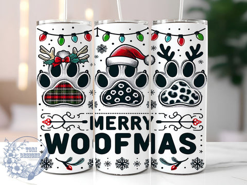 Dog Christmas, Merry Woofmas, 20oz Tumbler, Sublimation Design, Christmas Dog, Pet Lover Gift, Holiday Tumbler, Cute Dog Decor Sublimation ToriDesigns 
