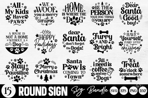 Dog Christmas Round Ornament Svg Bundle. Pet Animal Quotes SVG Svgcraft 