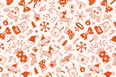 Dog Christmas Seamless Patterns & Digital Papers Digital Pattern Rin Green 