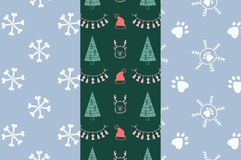Dog Christmas Seamless Patterns & Digital Papers Digital Pattern Rin Green 