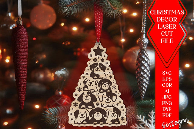 Dog Christmas Tree Baubles SVG – Laser Cut Ornament Files v1 SVG Sintegra 
