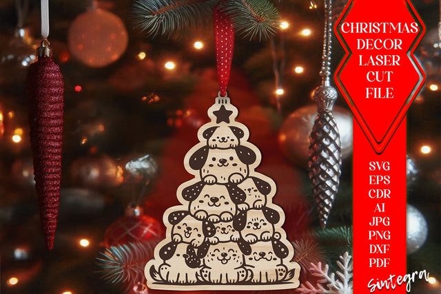 Dog Christmas Tree Baubles SVG – Laser Cut Ornament Files v2 SVG Sintegra 