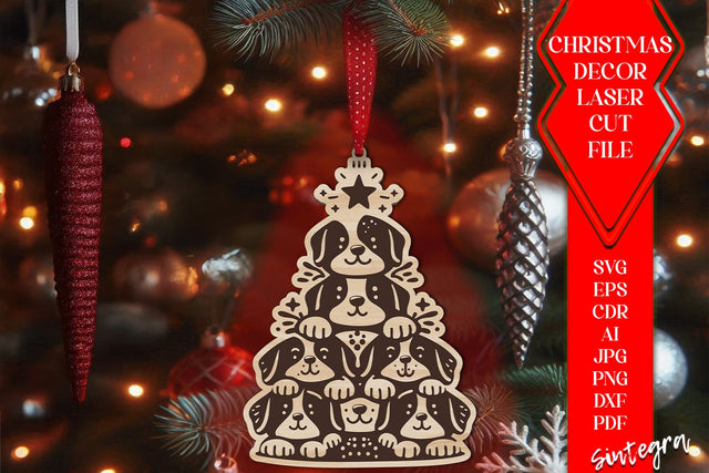 Dog Christmas Tree Baubles SVG – Laser Cut Ornament Files v3 SVG Sintegra 