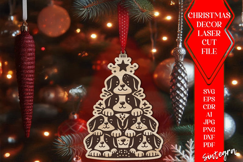 Dog Christmas Tree Baubles SVG – Laser Cut Ornament Files v3 SVG Sintegra 