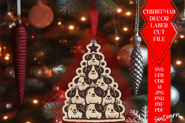 Dog Christmas Tree Baubles SVG – Laser Cut Ornament Files v4 SVG Sintegra 