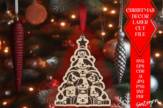 Dog Christmas Tree Baubles SVG – Laser Cut Ornament Files v5 SVG Sintegra 