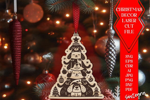 Dog Christmas Tree Baubles SVG – Laser Cut Ornament Files v6 SVG Sintegra 
