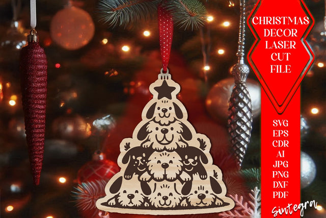Dog Christmas Tree Baubles SVG – Laser Cut Ornament Files v7 SVG Sintegra 
