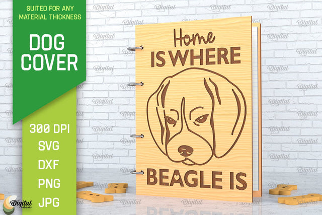Dog Cover SVG. 3D Notebook Cover Laser Cut. Beagle SVG SVG Evgenyia Guschina 