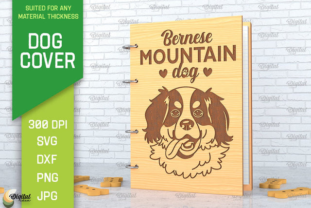 Dog Cover SVG. 3D Notebook Cover Laser Cut. Bernese Mountain SVG Evgenyia Guschina 