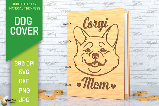 Dog Cover SVG. 3D Notebook Cover Laser Cut. Corgi SVG SVG Evgenyia Guschina 