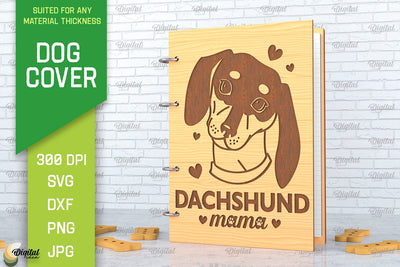Dog Cover SVG. 3D Notebook Cover Laser Cut. Daschund SVG SVG Evgenyia Guschina 