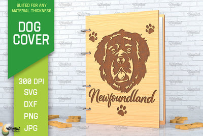 Dog Cover SVG. 3D Notebook Cover Laser Cut. Newfoundland SVG SVG Evgenyia Guschina 