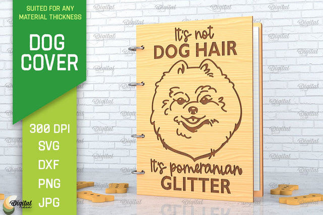 Dog Cover SVG. 3D Notebook Cover Laser Cut. Pomeranian SVG SVG Evgenyia Guschina 