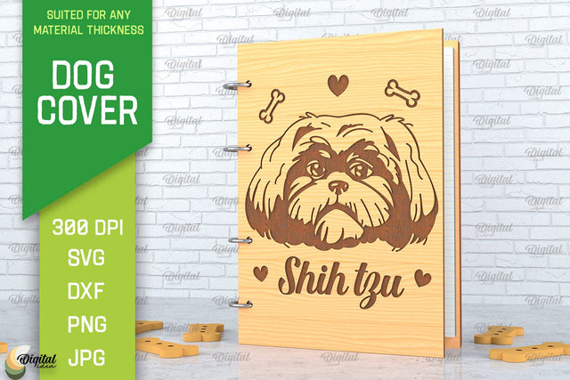 Dog Cover SVG. 3D Notebook Cover Laser Cut. Shih Tzu SVG SVG Evgenyia Guschina 