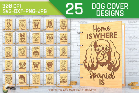 Dog Cover SVG Bundle. 3D Notebook Cover Laser Cut SVG Evgenyia Guschina 