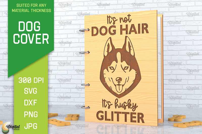 Dog Covers SVG. 3D Notebook Cover Laser Cut. Husky SVG SVG Evgenyia Guschina 