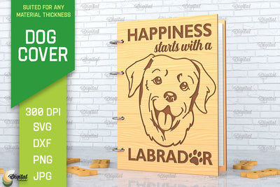 Dog Covers SVG. 3D Notebook Cover Laser Cut. Labrador SVG SVG Evgenyia Guschina 