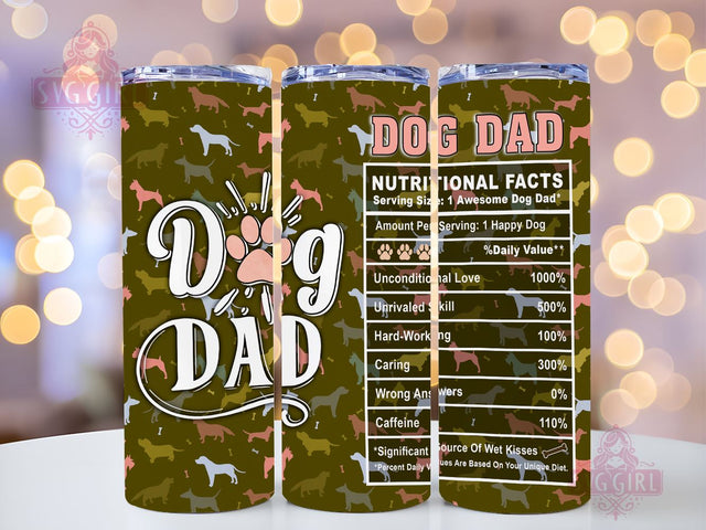 Dog Dad 20oz Tumbler Wrap Sublimation Design, Straight Tapered Tumbler Wrap, Dog Lovers Tumbler Png, Instant Digital Download Sublimation SvggirlplusArt 