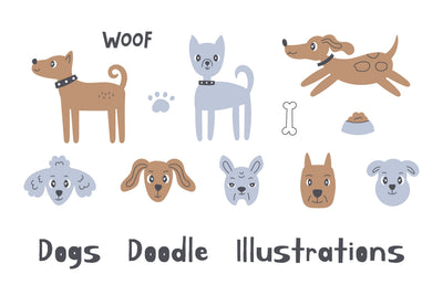 Dog Doodle Illustrations Sublimation Rin Green 