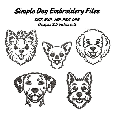 Dog Embroidery File Set Embroidery/Applique DESIGNS Stitched Haus 