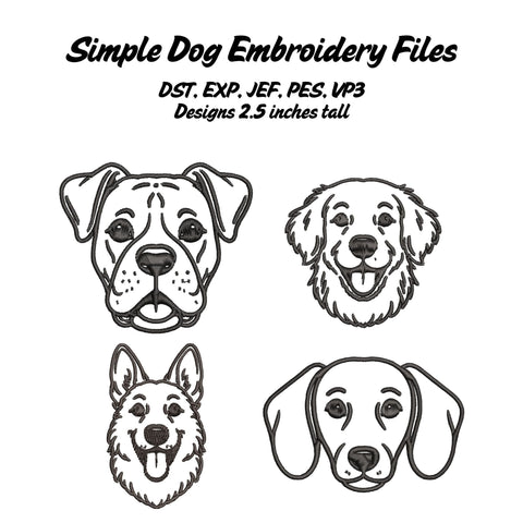 Dog Embroidery File Set Embroidery/Applique DESIGNS Stitched Haus 