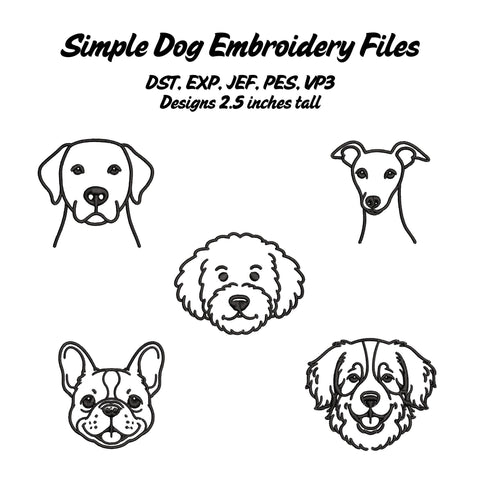 Dog Embroidery File Set Embroidery/Applique DESIGNS Stitched Haus 