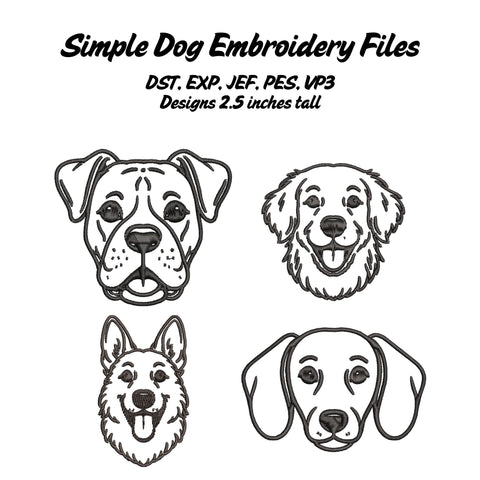 Dog Embroidery File Set Embroidery/Applique DESIGNS Stitched Haus 