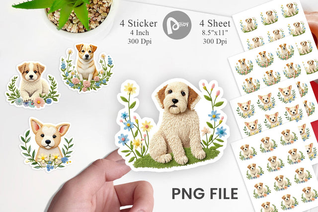 Dog Embroidery Sticker Sublimation artnoy 