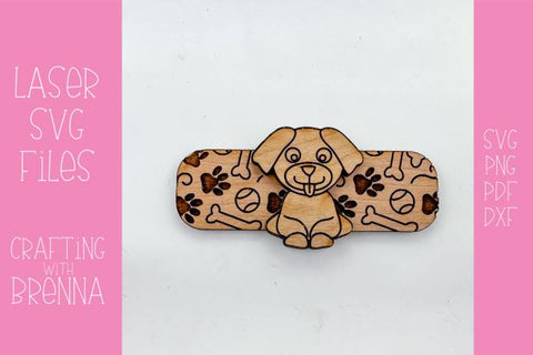 Dog Engraved 1 Hair Clip Laser SVG File SVG Crafting With Brenna 