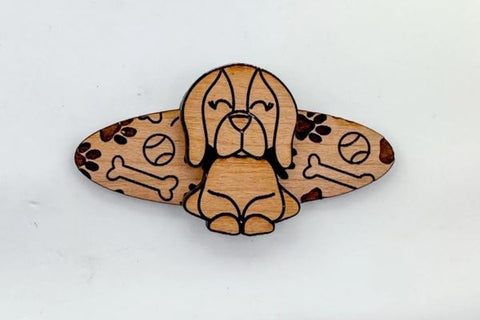 Dog Engraved 2 Hair Clip Bundle Laser SVG File SVG Crafting With Brenna 