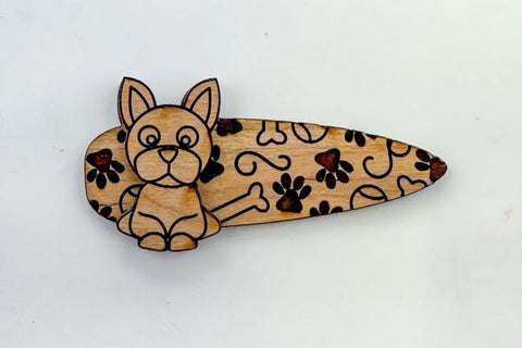 Dog Engraved 2 Hair Clip Bundle Laser SVG File SVG Crafting With Brenna 