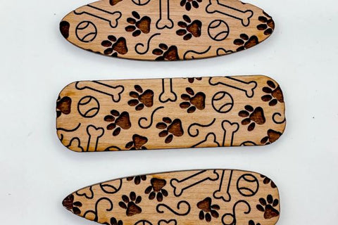 Dog Engraved 2 Hair Clip Bundle Laser SVG File SVG Crafting With Brenna 