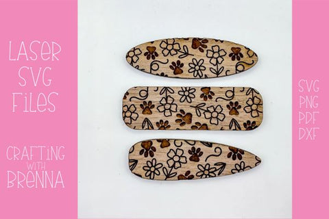 Dog Engraved Hair Clip Bundle Laser SVG File SVG Crafting With Brenna 