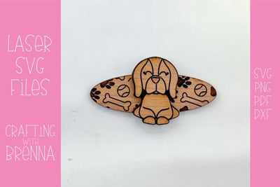 Dog Engraved Layer Hair Clip Laser SVG File SVG Crafting With Brenna 