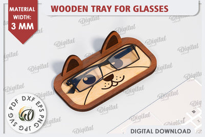 Dog Eyeglass Holder Laser Cut. Animal Eyeglass Tray SVG SVG Evgenyia Guschina 