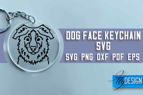 Dog Face Keychain SVG Design | Dog Mom SVG | SVG File | Print Design SVG Fly Design 