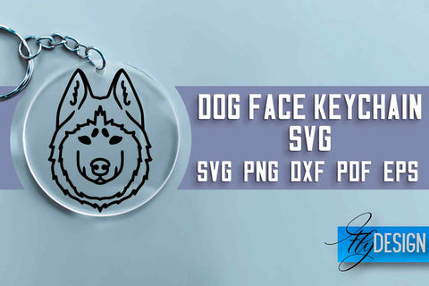 Dog Face Keychain SVG Design | Dog Mom SVG | SVG File | Print Design SVG Fly Design 