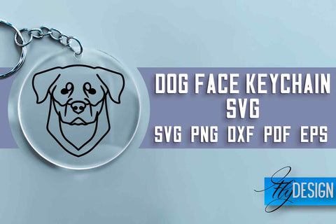 Dog Face Keychain SVG Design | Dog Mom SVG | SVG File | Print Design SVG Fly Design 