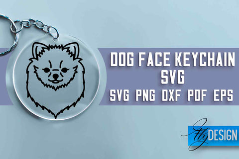 Dog Face Keychain SVG Design | Dog Mom SVG | SVG File | Print Design SVG Fly Design 