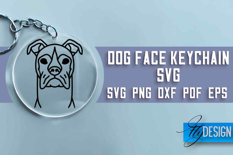 Dog Face Keychain SVG Design | Dog Mom SVG | SVG File | Print Design SVG Fly Design 