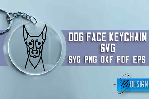 Dog Face Keychain SVG Design | Dog Mom SVG | SVG File | Print Design SVG Fly Design 