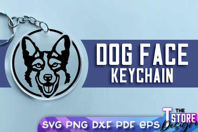 Dog Face Keychain SVG Design | Dog Mom SVG | SVG File | Print Design SVG The T Store Design 