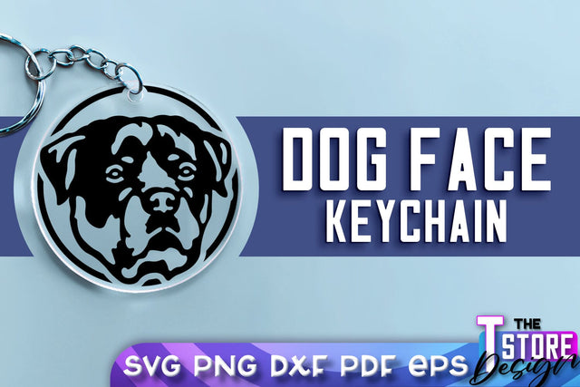 Dog Face Keychain SVG Design | Dog Mom SVG | SVG File | Print Design SVG The T Store Design 