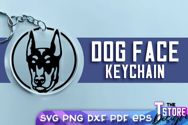 Dog Face Keychain SVG Design | Dog Mom SVG | SVG File | Print Design SVG The T Store Design 