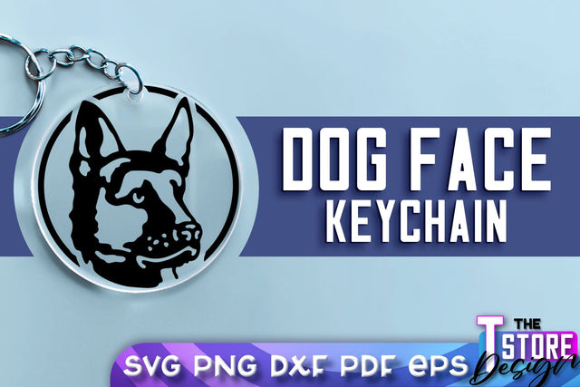 Dog Face Keychain SVG Design | Dog Mom SVG | SVG File | Print Design SVG The T Store Design 