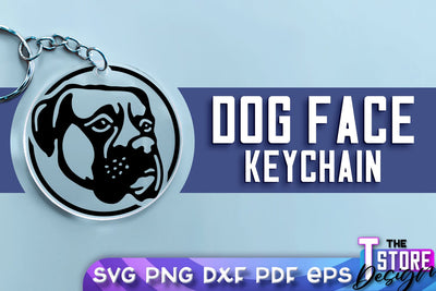 Dog Face Keychain SVG Design | Dog Mom SVG | SVG File | Print Design SVG The T Store Design 