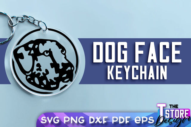 Dog Face Keychain SVG Design | Dog Mom SVG | SVG File | Print Design SVG The T Store Design 