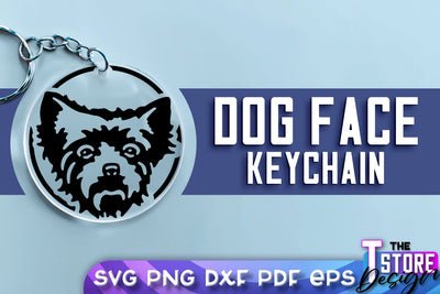 Dog Face Keychain SVG Design | Dog Mom SVG | SVG File | Print Design SVG The T Store Design 